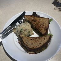 Falafel lettuce tomato with potato salad at Zoës Kitchen in Mount Pleasant