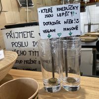 Nice tip jars at Dim Sum Spot - Letná in Prague