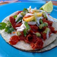 Taco al pastor. at Panza Vegana in Merida