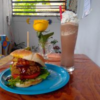 Bbq burger. at Panza Vegana in Merida