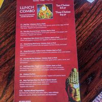 Lunch special menu (C10 Vegan as-is) at Bangkok Thai in Spokane