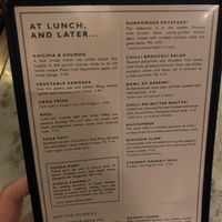 Menu  at Dishoom in East London