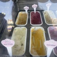 Passion fruit, blueberry, pina colada and lucuma   at Los Traviesos Café Heladería in Cusco