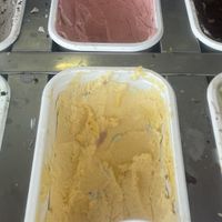 Strawberry and mango  at Los Traviesos Café Heladería in Cusco