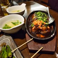 Vegan akashi-yaki at Izakaya.Gonta in Himeji