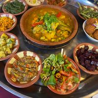 mixed mezze platter with tajine  at Baraka in Berlin