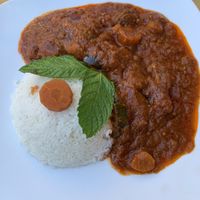 Veg stew broken rice at Ciwara in Palermo