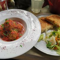 Meatballs and vegetable strudel at Terradan Pub in Ankara