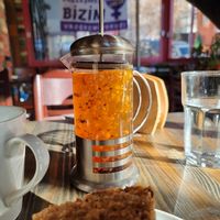 Tea with cacao, orange and cinammon #Veganuary at Terradan Pub in Ankara