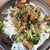 Seitan and broccoli teriyaki. Asked for extra sauce because it was a bit dry. 7/10  at Terradan Pub in Ankara