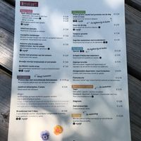 Menukaart at Tessa's Place in Deventer