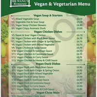 Menu! at Mr Wang's Restaurant in Wigan
