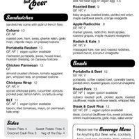 Lunch menu 2/26/20 at Anything But Beer in Syracuse