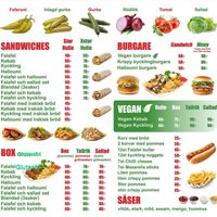 Clemens falafel menu.  at Clemens Falafel in Lund