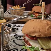 Zwei vegane Burger  at Good Vibes in Gran Canaria