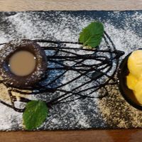 Baileys chocolate lava cake at Good Vibes in Gran Canaria