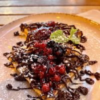 Desert waffle  at Good Vibes in Gran Canaria