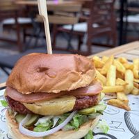 Old school burger   at Good Vibes in Gran Canaria
