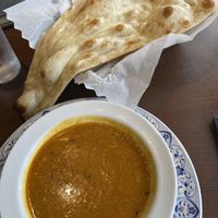 Bean curry (dal) and naan   at Ponte Rosso in Nara
