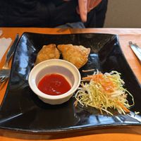 Samosas with ketchup   at Ponte Rosso in Nara