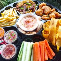 Sampler/platter vegano at Albedrío in Tegucigalpa