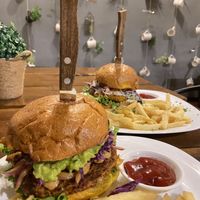 Vegan burgers  at Albedrío in Tegucigalpa