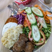 Falafel plate at Kiez - Vegan Butcher Cafe & Bistro in Hanoi