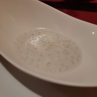 Menu of the day / lunch / dessert / Coconut milk tapioca pearl pudding at Phuket Thai in Madrid