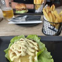 Burgers and fries!   at Hudsons in Johannesburg