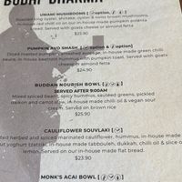Menu March 2025 (2)  at Monk Bodhi Dharma in Balaclava