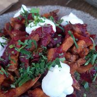 Fried sweet potato at Honest Greens in Lisbon