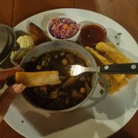 Chili karibense with yucca fries at Tabooshh in Willemstad