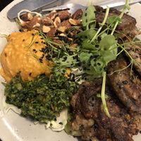 Risotto fritters with the Buddha bowl- yum!   at GRØD - Nordre Frihavnsgade in Copenhagen