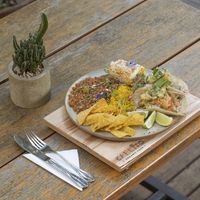 Taco plate at Carrito Organic in Sao Paulo