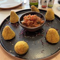 Jackfruit croquettes   at Carrito Organic in Sao Paulo