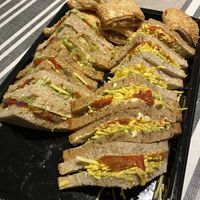 Vegan sandwich platter with sausage rolls  at Coughlans Bakery - West Wickham in West Wickham