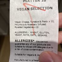 Vegan sandwich platter  at Coughlans Bakery - West Wickham in West Wickham