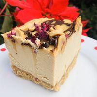 Snickers cake  at Vegan Flor de Loto in Mexico City