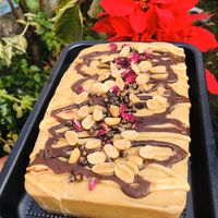 Snickers raw cake  at Vegan Flor de Loto in Mexico City