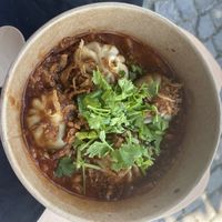 Vegan momos with soup    at Mama's Momos in Bern