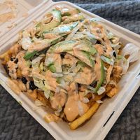 Cali burrito on fries at Nom Eats with Seats in Reno