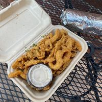 Fried Soy Curls & Steak Burrito at Nom Eats with Seats in Reno