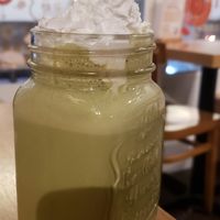 Matcha "frappé" with vegan whipped cream at Cantine De Lotus in Paris