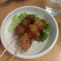 Beef & Chicken skewers at Cantine De Lotus in Paris