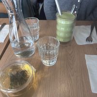 Matcha latte and jasmin teaa  at Cantine De Lotus in Paris