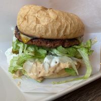 Vegan burger with no-beef patty. Delicious!  at Soo Uulits Tänavagurmee in Tallinn