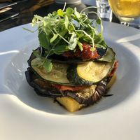 Vegan vege stack at The Views Vegetarian Restaurant in Kaiteriteri