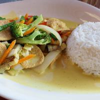 Wheat "chicken" curry with rice (no. 67) at Hanoi Pho in Mannheim