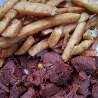 The fries! The smoky jackfruit! It was all so beautiful and good. at 3 Hogs BBQ in Hanover