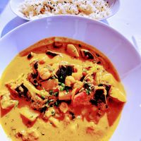 Veggie curry at Terrace at Hotel Arribas in Colares